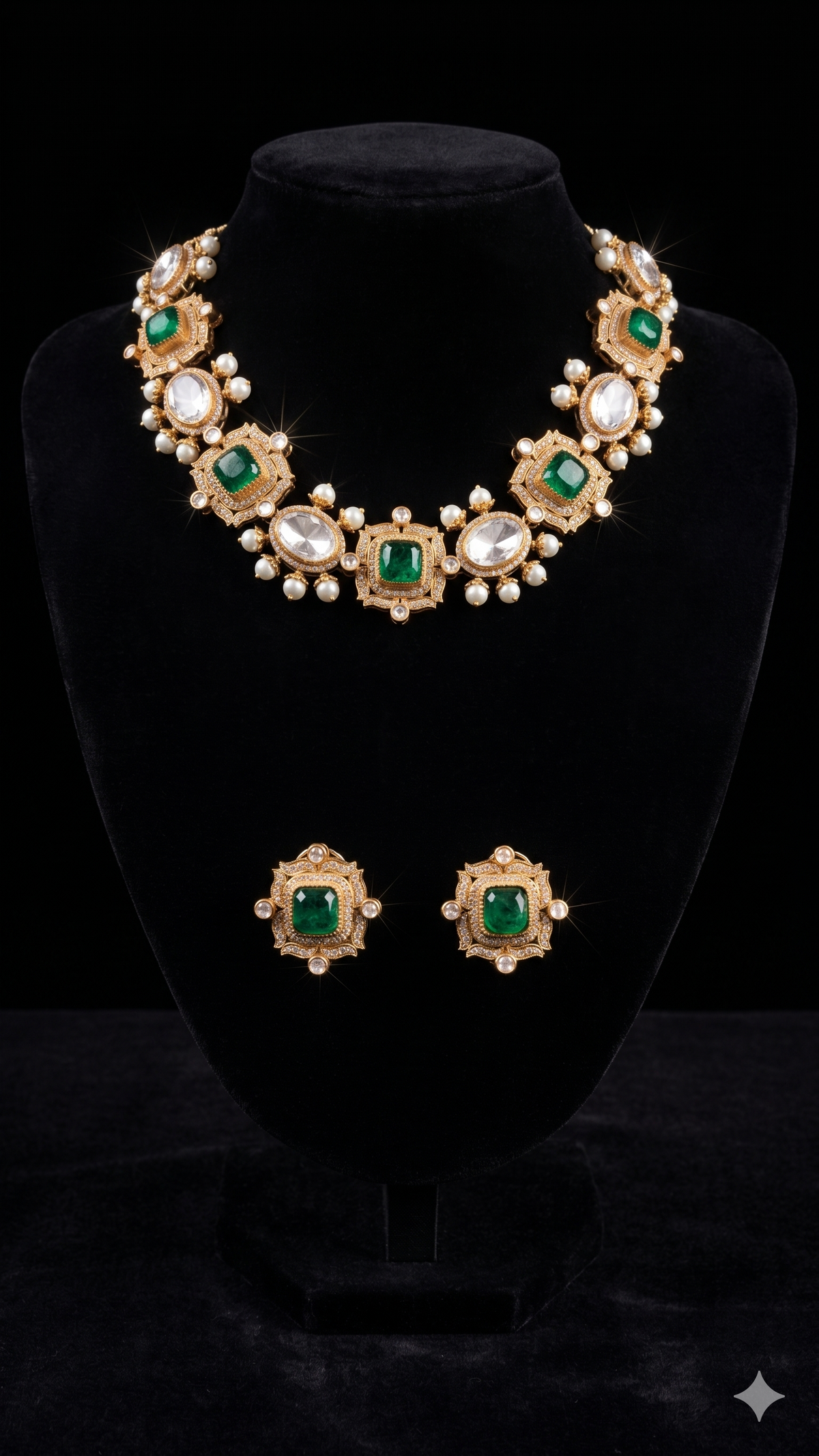 Green Victorian Style Necklace