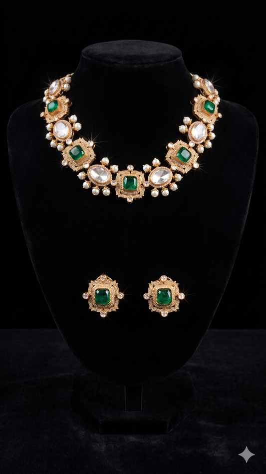 Green Victorian Style Necklace