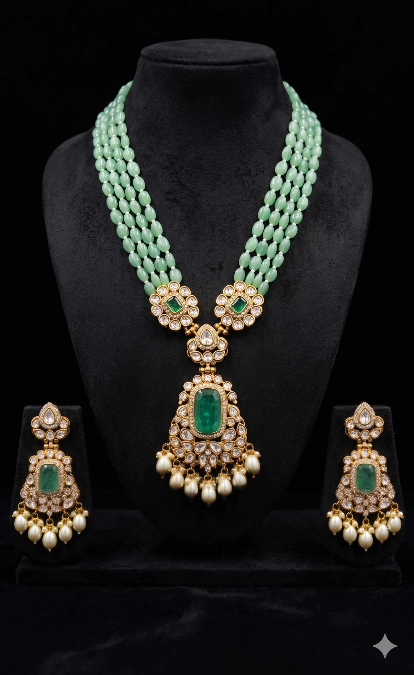 Victorian Style Mint Green Necklace