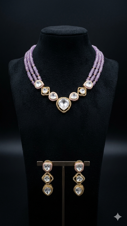 Triple strand purple Necklace
