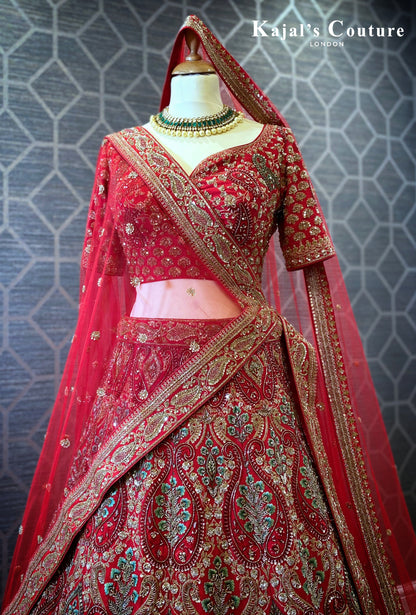 Red Bridal Lehenga - Couture Collection