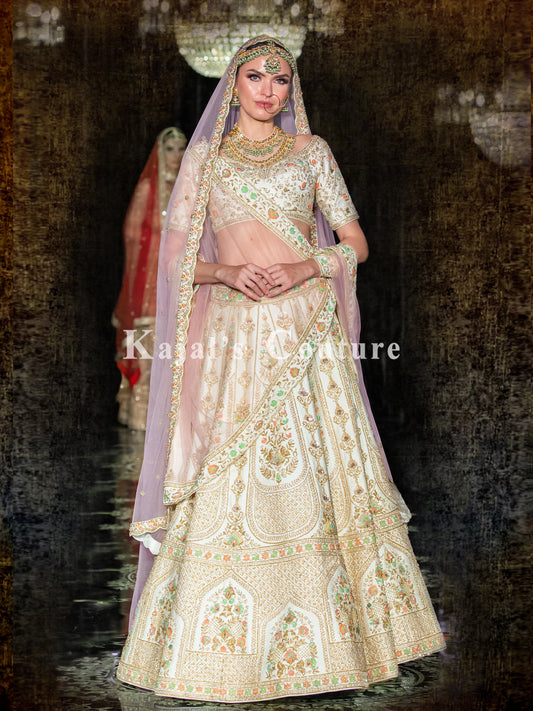 Ivory & Pastel Bridal Lehenga - Couture Collection