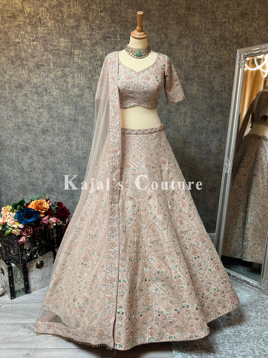 Blush Floral Bridal Lehenga - Couture Collection