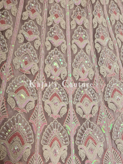 Pastel Pink Lucknowi Panel Lehenga