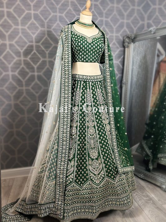 Royal Green Bridal Lehenga - Couture Collection