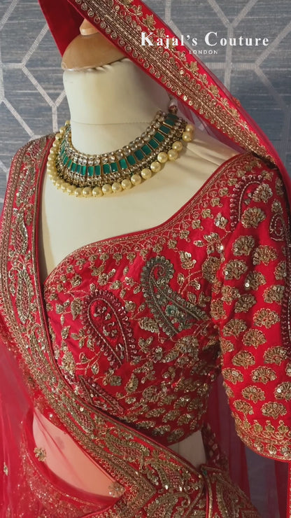 Red Bridal Lehenga - Couture Collection