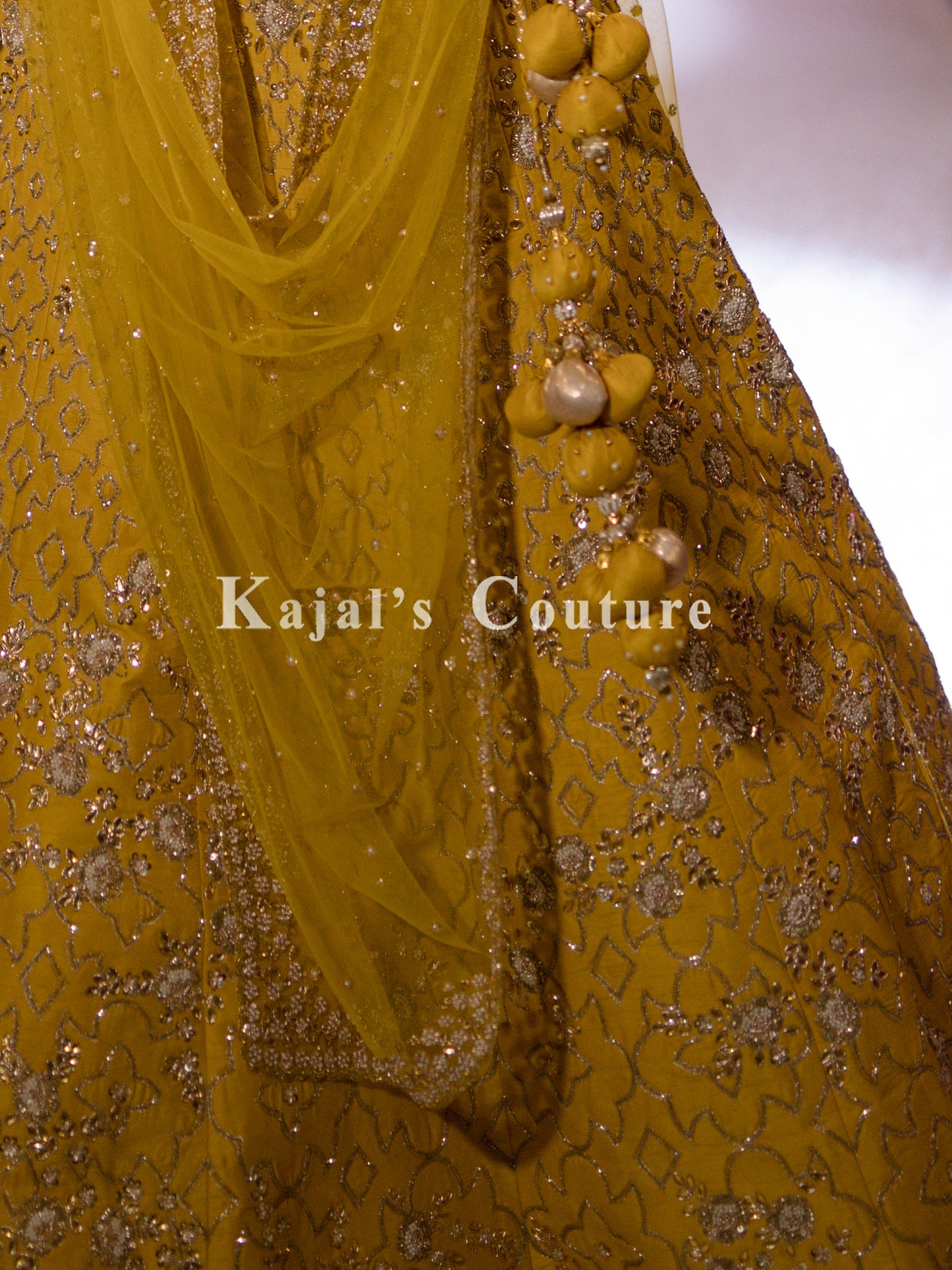 Yellow & Green Embroidered Lehenga -  Couture Collection